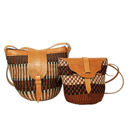 Woven Bag, Woven crossbody bag, Sisal bag with Leather Strap, African basket purse, Kenyan woven bag, woven shoulder bag, Christmas gift bag