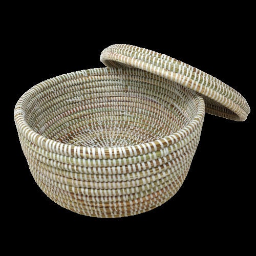 Baskets with lids, basket storage, woven Lidded baskets, African woven storage basket with lid, woven hamper storage, boho storage baskets