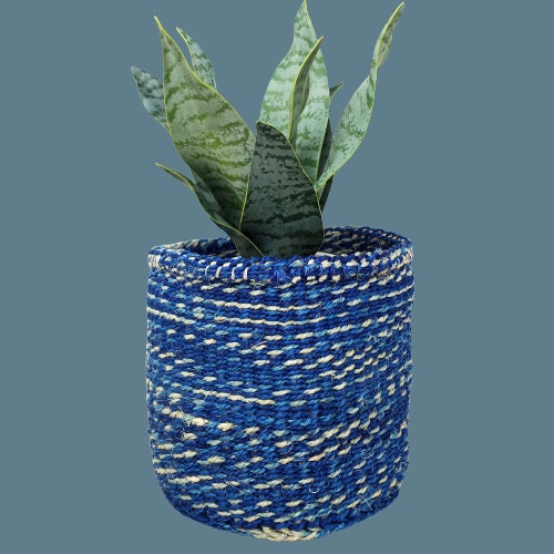 Small woven basket, colorful plant basket, small indoor planter, succulent planter, basket planter, Round basket small, woven basket gift