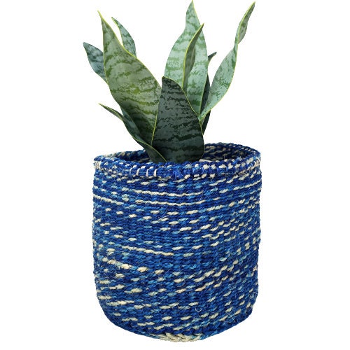 Small woven basket, colorful plant basket, small indoor planter, succulent planter, basket planter, Round basket small, woven basket gift
