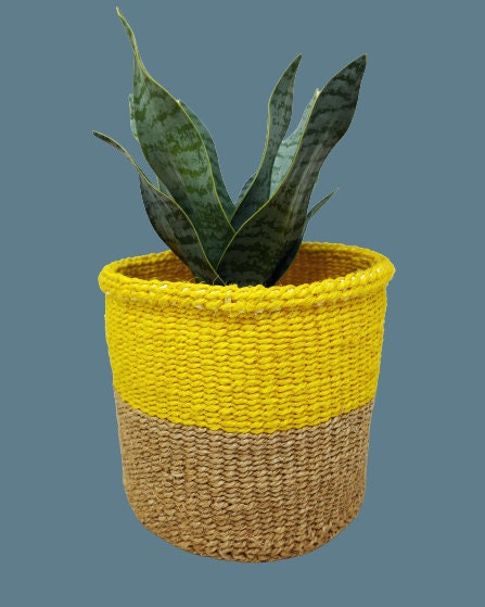 Colorful baskets, Woven plant baskets, woven basket small, Basket decor, 6 Inch basket, christmas gifting, handwoven planter, African basket