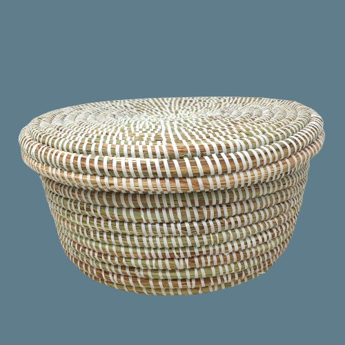 Baskets with lids, basket storage, woven Lidded baskets, African woven storage basket with lid, woven hamper storage, boho storage baskets