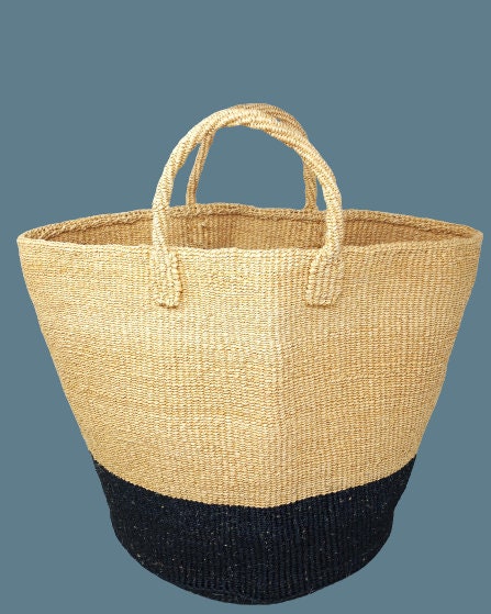 Woven basket hamper, Woven Storage basket large, Storage basket woven, Baskets with handle, Sisal baskets, Floor baskets, Kiondo basket