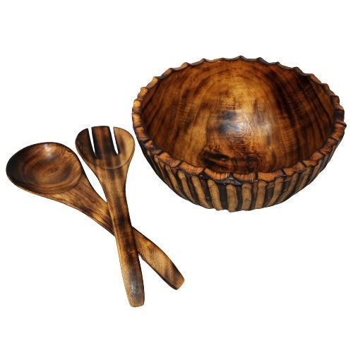Wooden bowl set, Wooden serving bowls, Wooden bowl Handmade, Christmas gift bowl,  Natural wooden bowl, Wooden bowl and spoon, Serving bowls