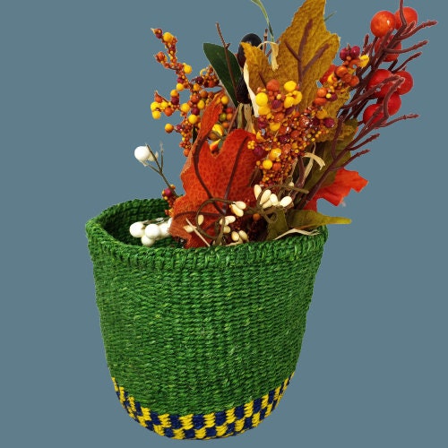 Decorative basket, baskets for planters, African storage basket, Woven African basket, Woven plant basket, Woven planters, sisal basket