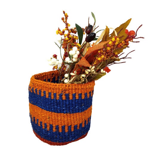Small colorful woven basket, Boho plant basket, African woven basket, Baskets for plants, small woven storage basket, woven plant basket