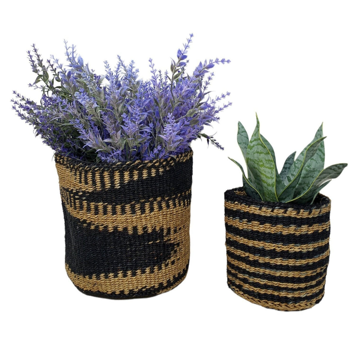 Set of 2 planter baskets, woven basket set, Plant basket, Plant pot cover, basket planter, woven planter, storage basket, African baskets